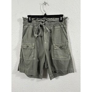 NSF Shorts Womens Small Green Paperbag Waist Troy High Waisted Made USA